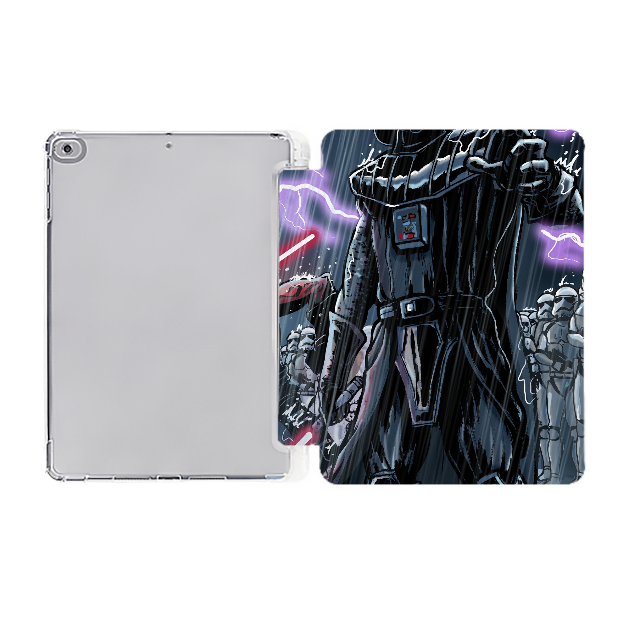 （画像用） スター・ウォーズ Star Wars IPad ケース ペン収納付き 三つ折りスタンド PUレザー×シリコン 対応機種9.5/10.5/10.9インチ